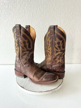 Rod Patrick Mens Brown Cowboy Boots Leather Soles Square Toe Western 12.5AAAA
